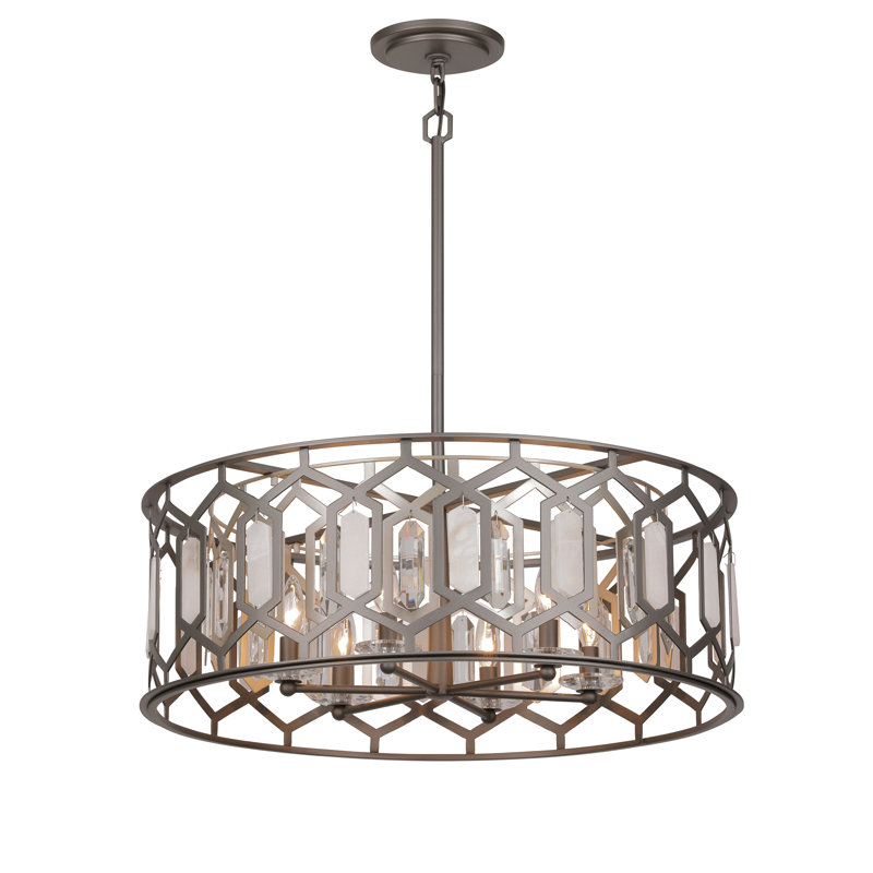 Hexly 6 - Light Steel Chandelier by Minka Lavery