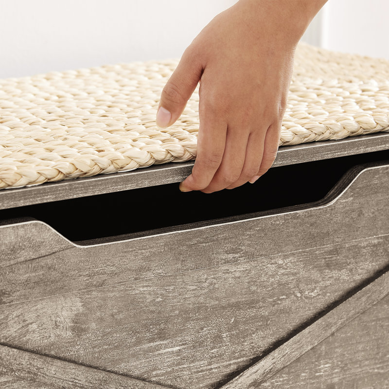 Pania 30" Wide Rectangle Storage Bench, 18.5" H x 30" W x 15" D, Natural