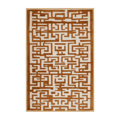 Tapis brun treillis lavable à la machine