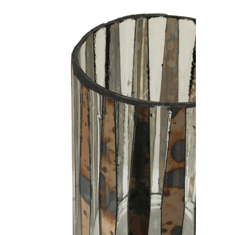 Glass Tabletop Tealight Holder, 14cm H x 11cm W x 11cm D