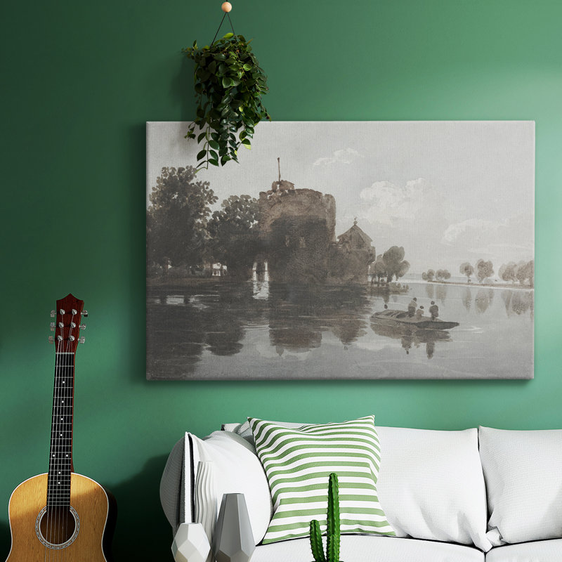 Paysage rétro - CECXLIV, H 13 po x l 19 po x P 1,5 po, Toile tendue