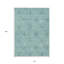 Tapis extérieur lavable floral bleu sarcelle et ivoire 10 pi x 14 pi