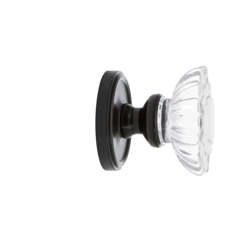 Grandeur Georgetown Rosette Single Dummy with Biarritz Crystal Door Knob, Timeless Bronze