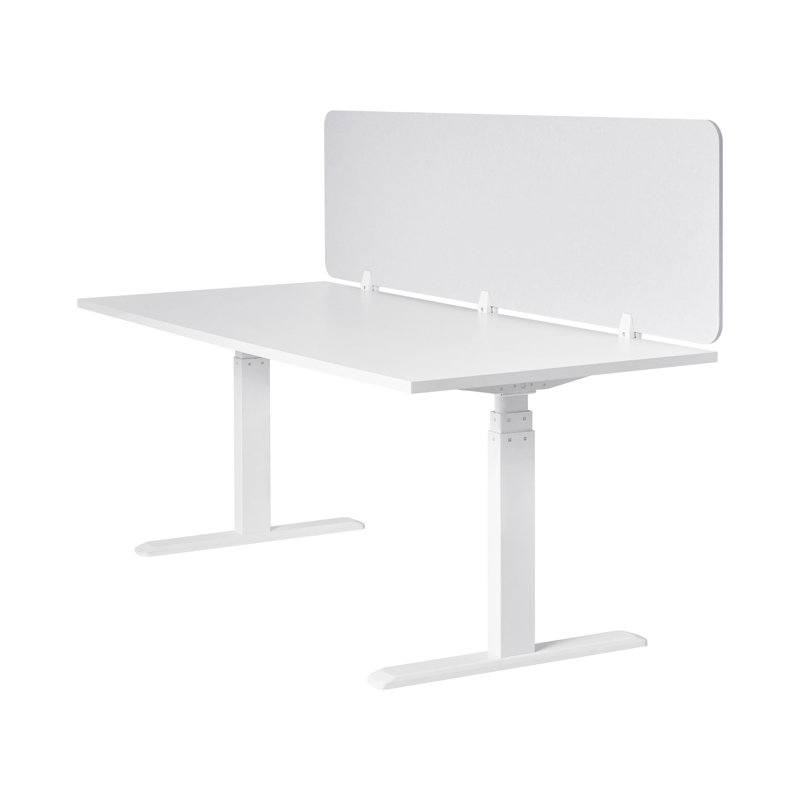 Desk Screen WALLY Green, 50cm H x 180cm W x 1cm D, White