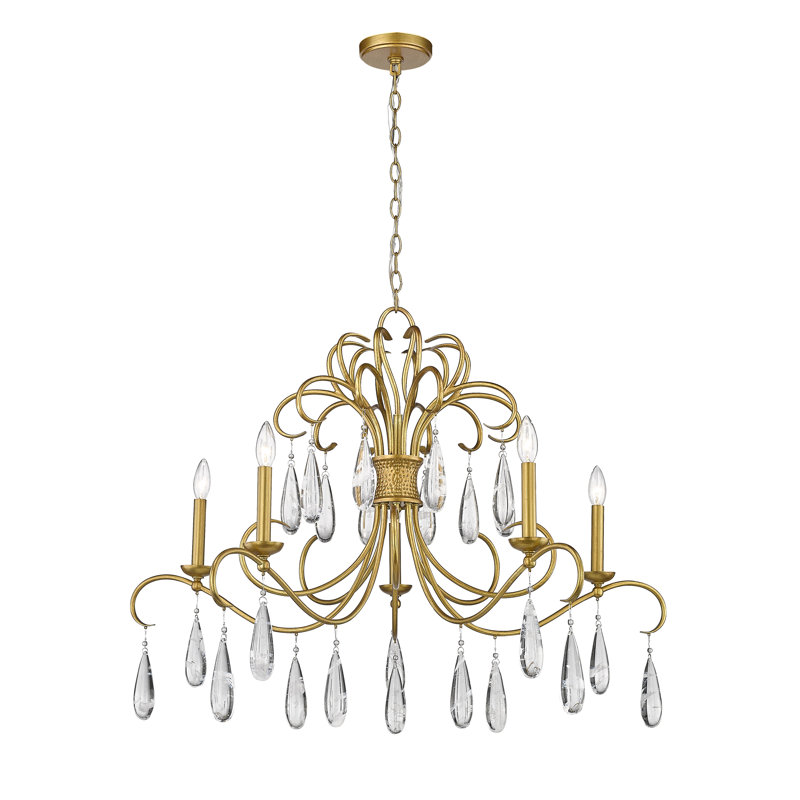 Fredericke 5 - Light Dimmable Empire Chandelier, Gilded Gold