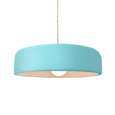 Radiance - Spire 1-Light Pendant - Reflecting Pool - Matte Black - 13"W x 4"H - Beige Twist Cord