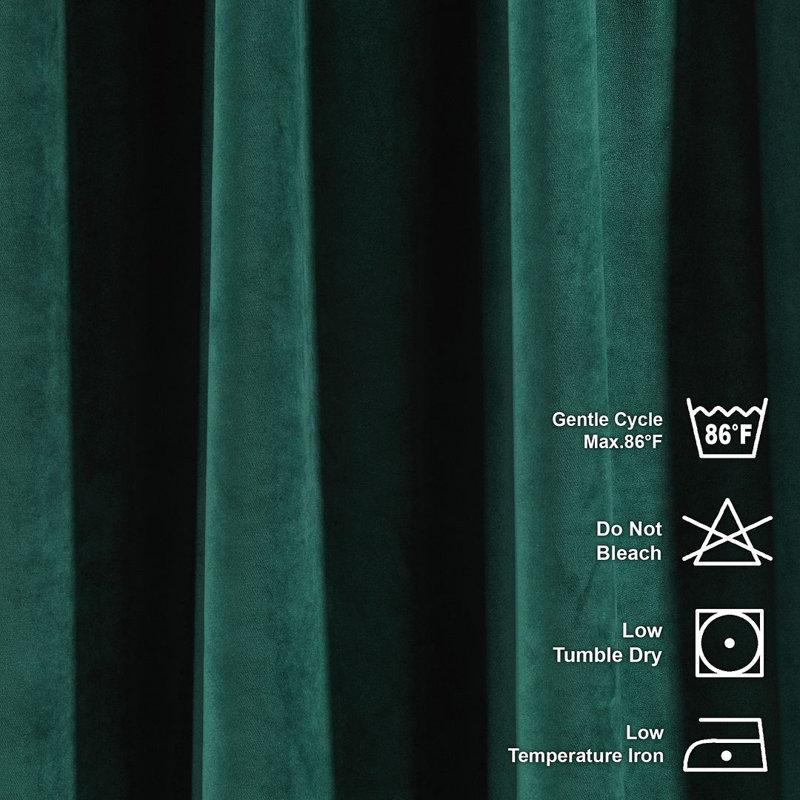 Room Darkening Single Curtain Panel, Tile Green, 190 W x 225 D cm