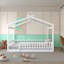 Structure de lit double en bois pleine grandeur avec clôture-124917446-124917447