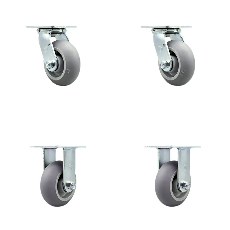 4-Piece Thermoplastic Rubber Caster Set