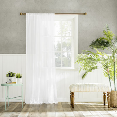Wayfair Basics® 100% Cotton Sheer Rod Pocket Curtain Panel