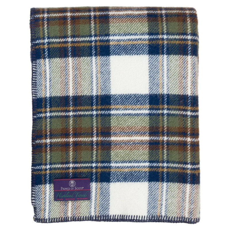 Jeté BIGTHROW, Tissu écossais bleu pâle