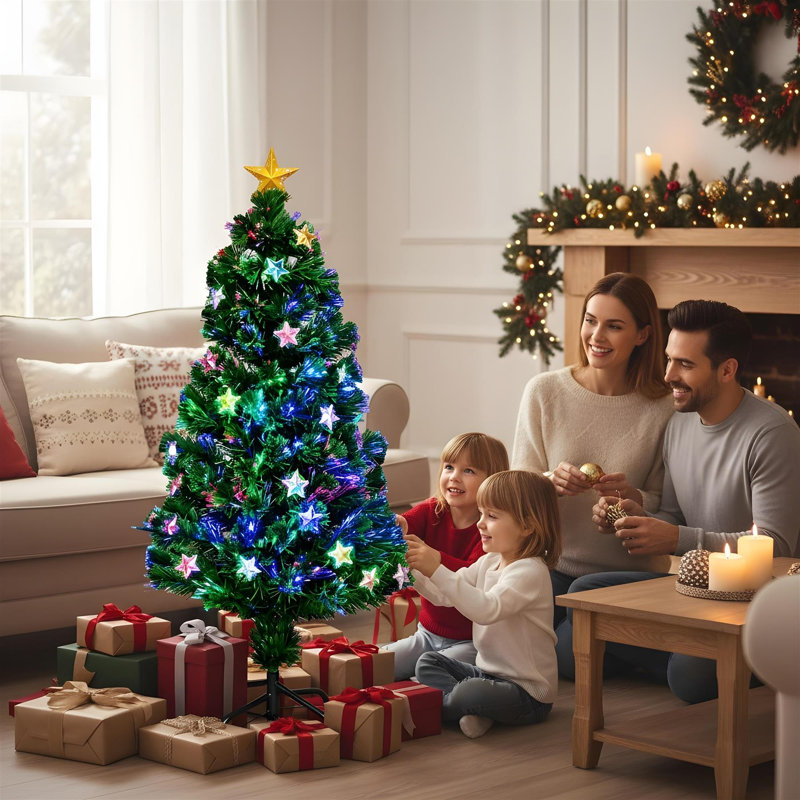 Lighted Artificial Christmas Tree, 4 ft.