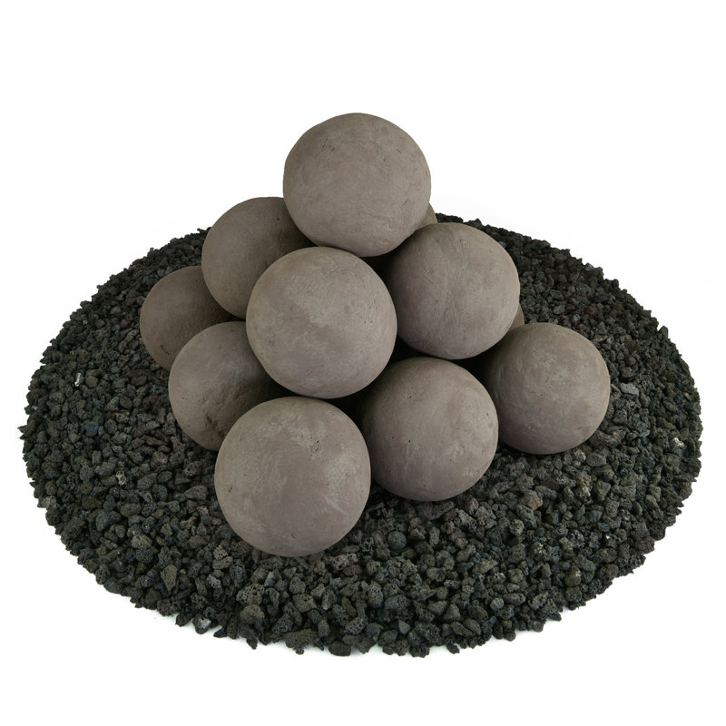 12'' x 19'' Ceramic Fire Pit Accessory, Charcoal Gray