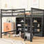 Lit mezzanine avec 8 tablettes et gris