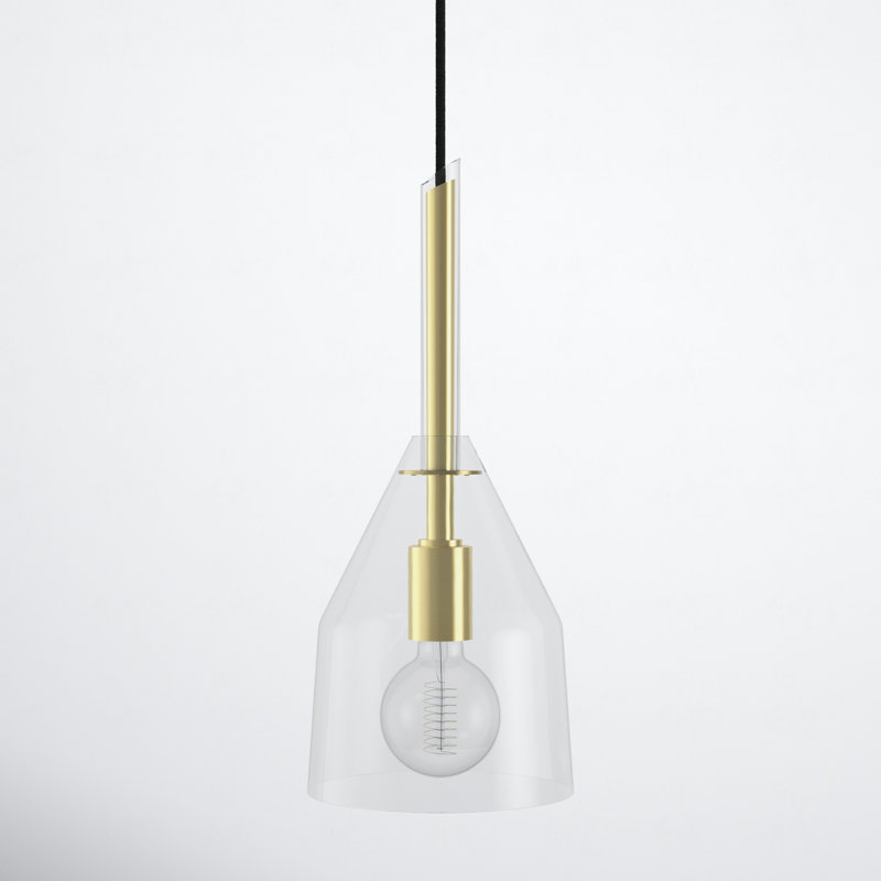 Maya 1 - Light Single Pendant, Aged Brass, 17" H x 7" W x 7" D
