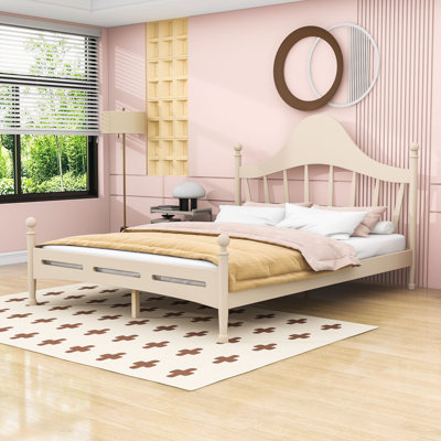 Wood Platform Bed with Headboard