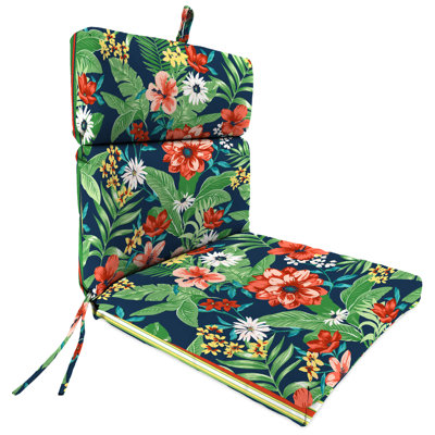 Reversible Outdoor Chair Cushion with Ties