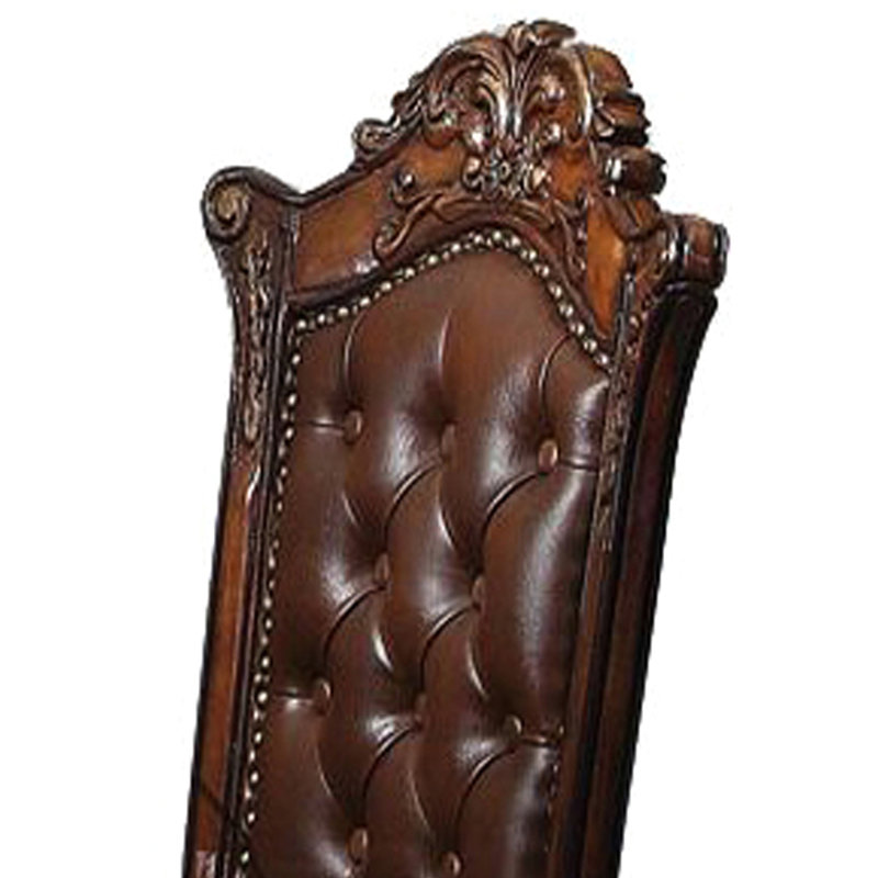 Cherry Tabourets de hauteur comptoir de 2 - dossier élégant et chaises de salle à manger à garniture cloutée distinctive Cuir synthétique, dossier, attrayant