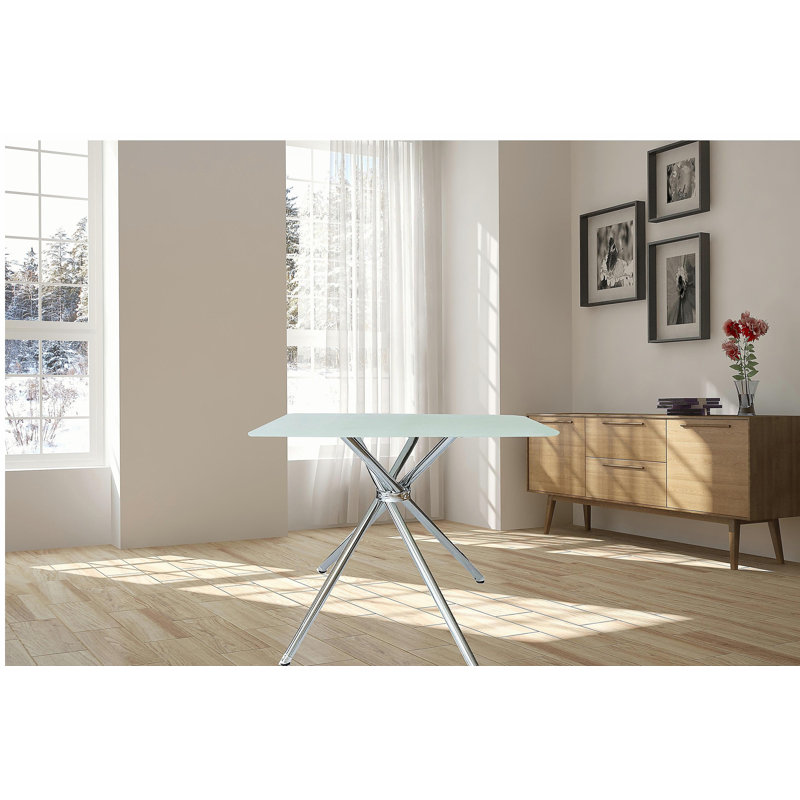 Table carrée 36 "en verre trempé givré