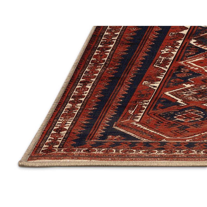 Tapis brun turc lavable à la machine, Carré 5 pi