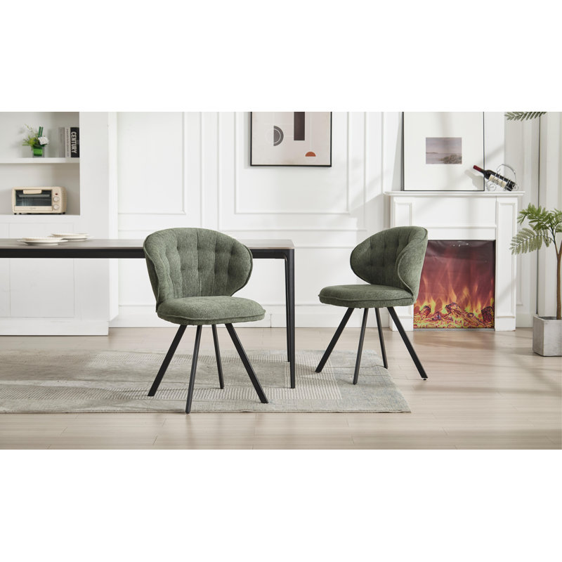49cm H Upholstered Metal Accent, Green