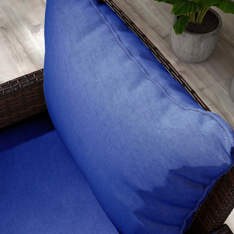 4 Patio Furniture Cushion And Pillow , Navy Blue, Outdoor Comfort Blue Seat Relaxing Area