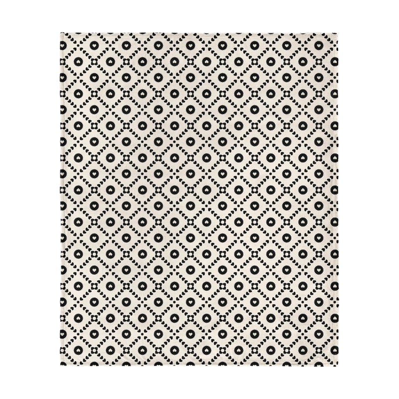 Jeté en soie noire à motif de cœurs de Saint-Valentin 60 x 80 po