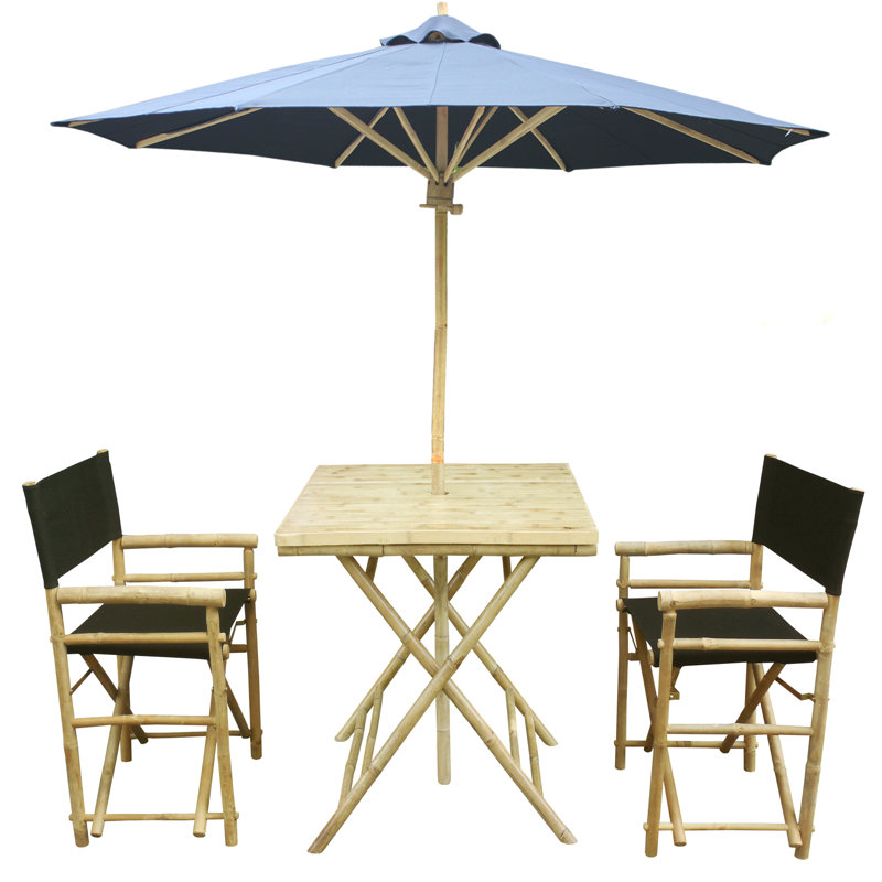 Sinta 2 - Person Patio Dining Set with, Black