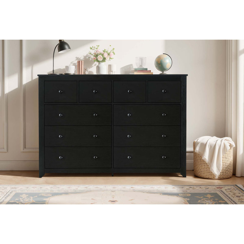 Commode 10 tiroirs pour chambre à coucher, Noir