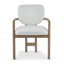 Ensemble de 2 chaises de salle à manger rembourrées avec structure en bois d'hévéa et tissu blanc, capacité de poids de 300 lb, confortable et élégant-134645148-134645150