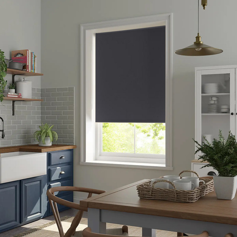Blackout Roll-Up Blind, Dark Grey, 45 cm L x 150 cm W