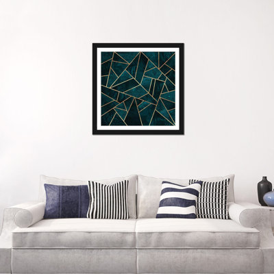 «Deep Teal Stone» par Elisabeth Fredriksson, impression sur toile tendue