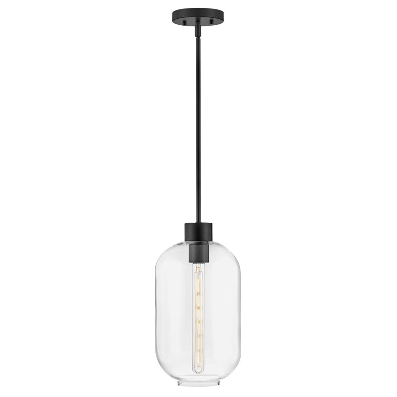 Carlene 1 - Light Cylinder Pendant, Black