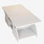 Table basse rectangulaire moderne bleue avec coins arrondis, tablettes de rangement ouvertes et cadre robuste - Table à conception géométrique facile à assembler pour le salon ou la salle de réception -1482528590