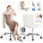 Armless Desk Chair Set Of 2, Mid Back Swivel Office Chair, Adjustable Task Chair With Rolling Wheels And Modern Tufted-353128359