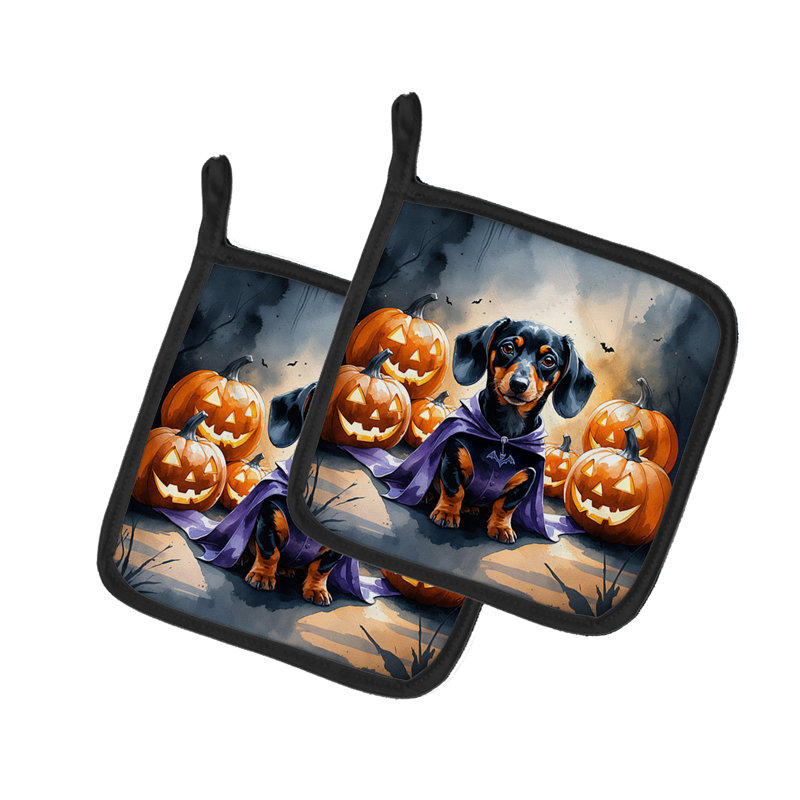 Paire de porte-pots d'Halloween teckel teckel