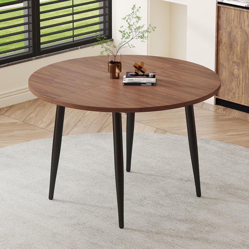 42-54'' Extendable Dining Table With Metal Support Leg