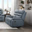Canapé inclinable 2 places, revêtement en cuir bleu, coussins moelleux pour un confort optimal, mobilier de salon moderne, 1 pièce
