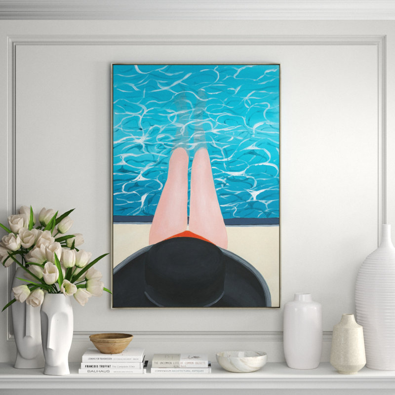 Summer Pool Print by Janice Sadler, 45.5" H x 31.5" W x 1.5" D, Image Brush Gel