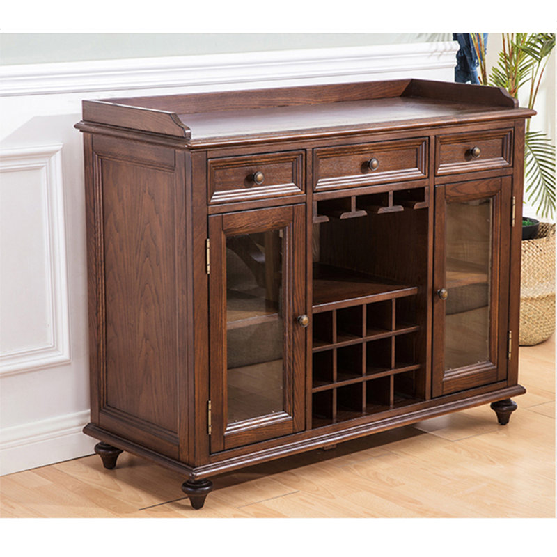 American Style Ash Wood Multi-Functional Bar Cabinet