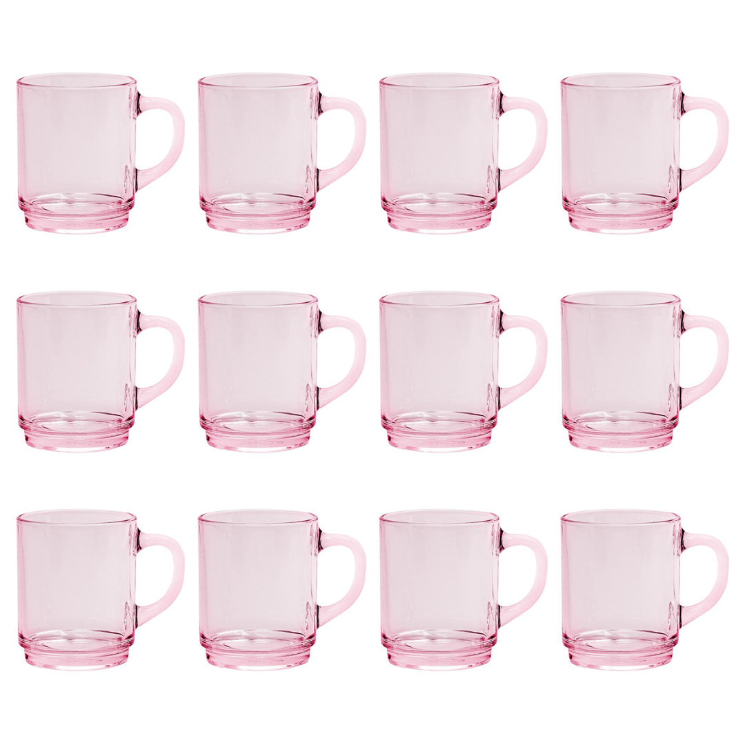 Duralex Versailles Glass Coffee Mugs - 260ml - Pink