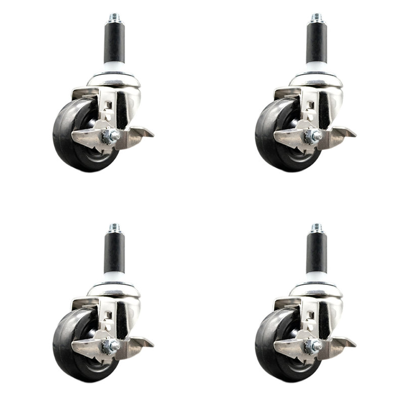 Jeu de roulettes extensibles en caoutchouc 316SS
