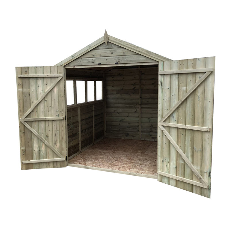 Quynh 8 ft. W x 9 ft. D Solid Wood Garden Shed