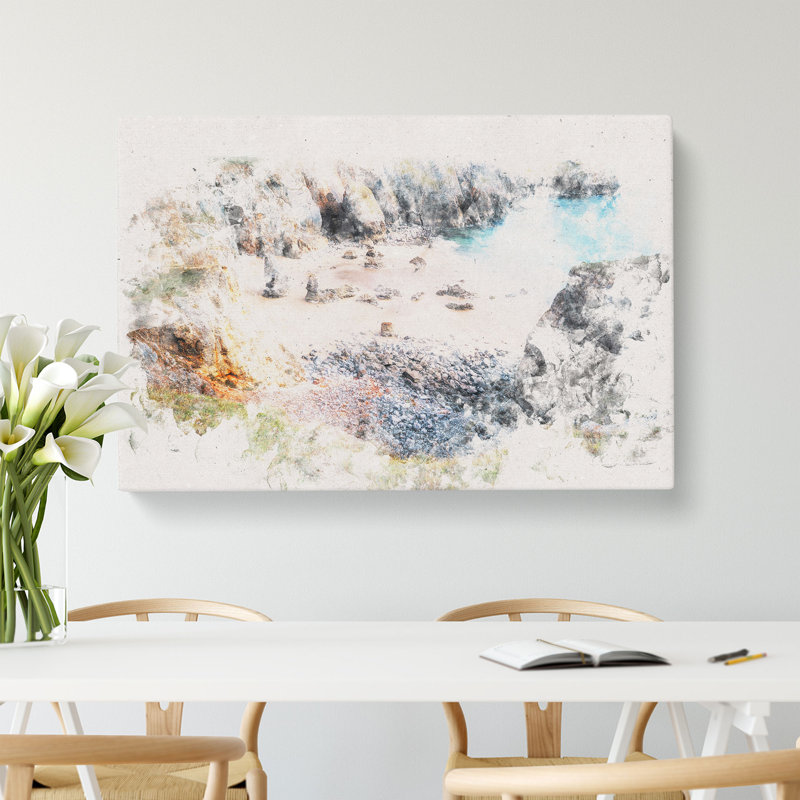 Flimstone Bay In Wales - Wrapped Canvas, 60cm H x 91cm W x 3cm D