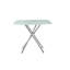Table carrée 36 po en verre trempé givré, pour les salles à manger, avec pieds et disques