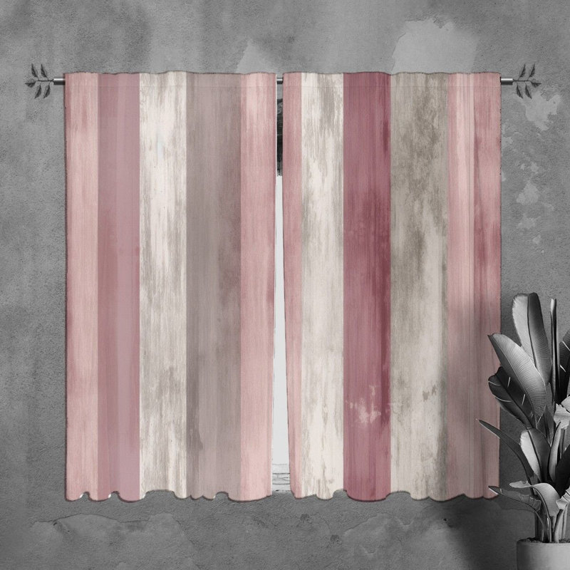 Tanica Room Darkening Curtain Pair, 40" W x 61" L, Pink/Silver