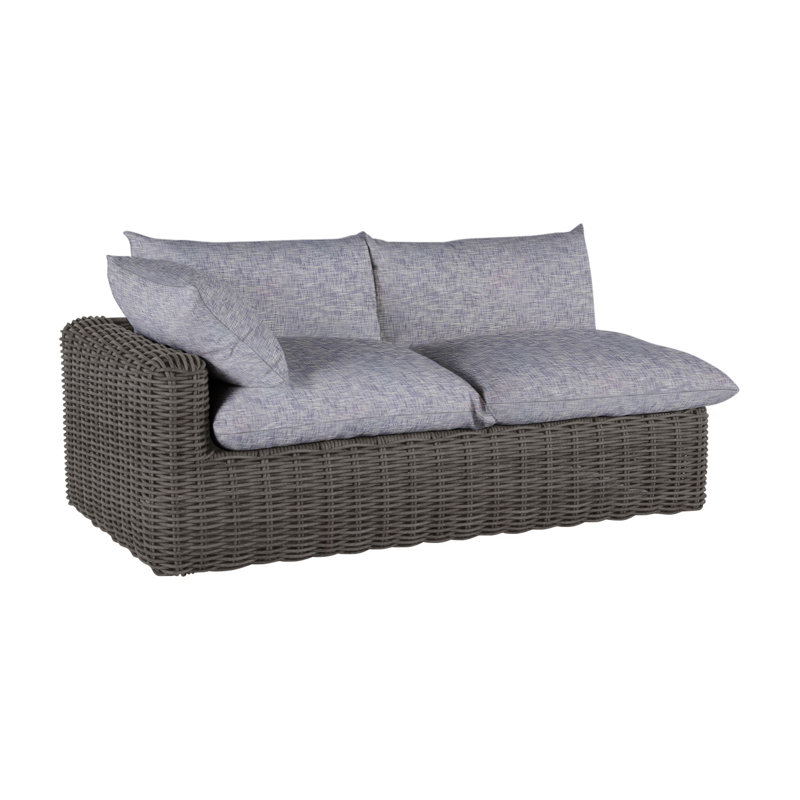 Causeuse Montecito tissée avec accoudoir à droite, gris S., No Welt, Slate Grey, Sable à chevrons
