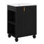 Meuble-lavabo de 24 po avec lavabo, meuble de rangement pour salle de bain avec tablette de porte et rangement latéral ouvert avec cadre en bois massif et porte à fermeture douce-261026172