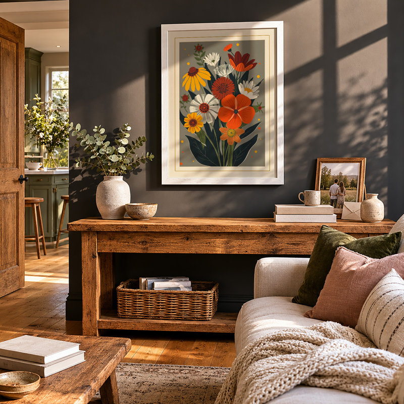 Formal Display Botanical - Framed Print, A3 - 42.0 x 29.7 cm, White