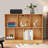 2 Tiers Modern Freestanding Rectangular Wood Bookshelf With 7 Compartments